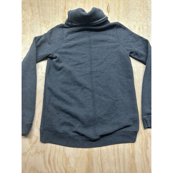 Lululemon Avenue Pullover Hoodie Heather Charcoal Gray Sz 4? Pockets Turtleneck - Picture 2 of 5